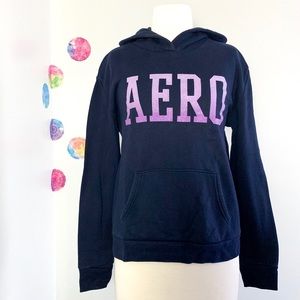 AEROPOSTALE Navy blue purple ombré hoodie medium